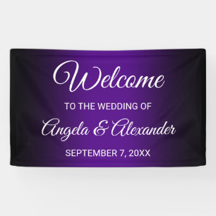 Black and Indigo Purple Gradient Wedding Banner