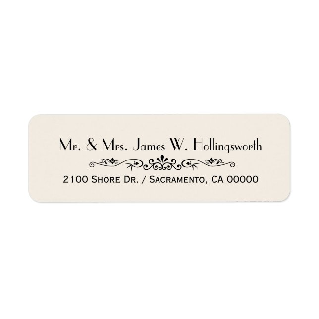 Black and Ivory Custom Return Address (Front)