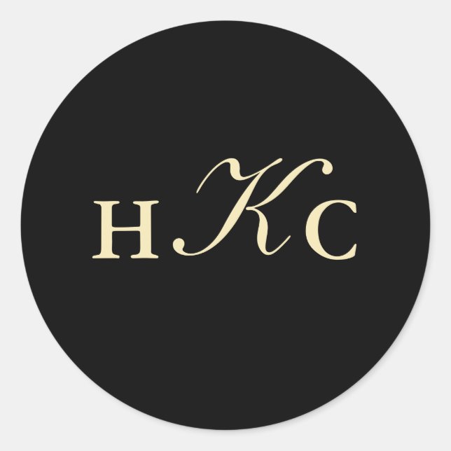 Black and Ivory Monogram Envelope Seal (Front)