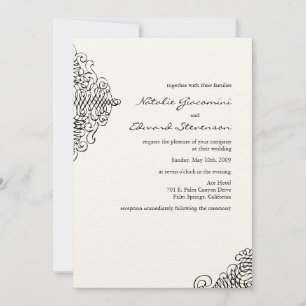 Black and Ivory Ornamental Invitations