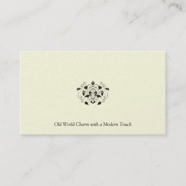 Black and Ivory Pearl Business Card (Front)