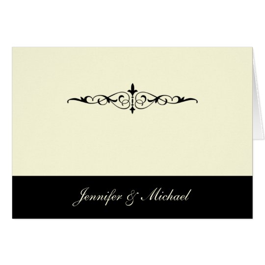 Black and Ivory Thank You Card