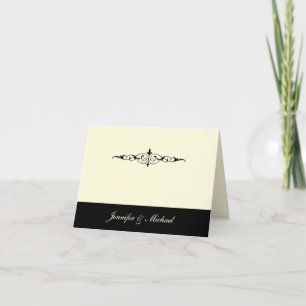 Black and Ivory Wedding Thank You Card