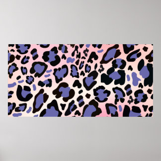 Black and Lavender Leopard Print: Bold and Elegant Poster