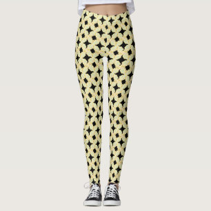 Black and lemon patterned funky fashion leggings