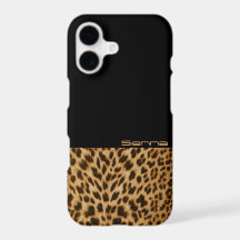 Black and Leopard Pattern iPhone 7 Case