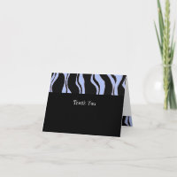 Black and Light Blue Zebra Stripe Thank You