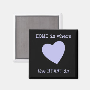 Black and lilac with heart and home quote magnet