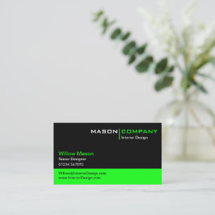 Black and Lime Green Corporate Business Card