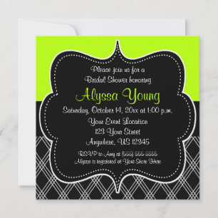 Black and Lime Green Invitation