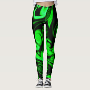 Black and Lime Green Leggings