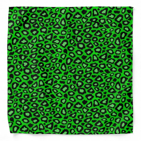 Black and Lime Green Leopard Animal Print Bandana | Zazzle.co.uk