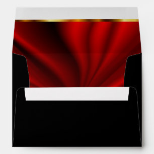 Black and Lined Red Satin Envelopes