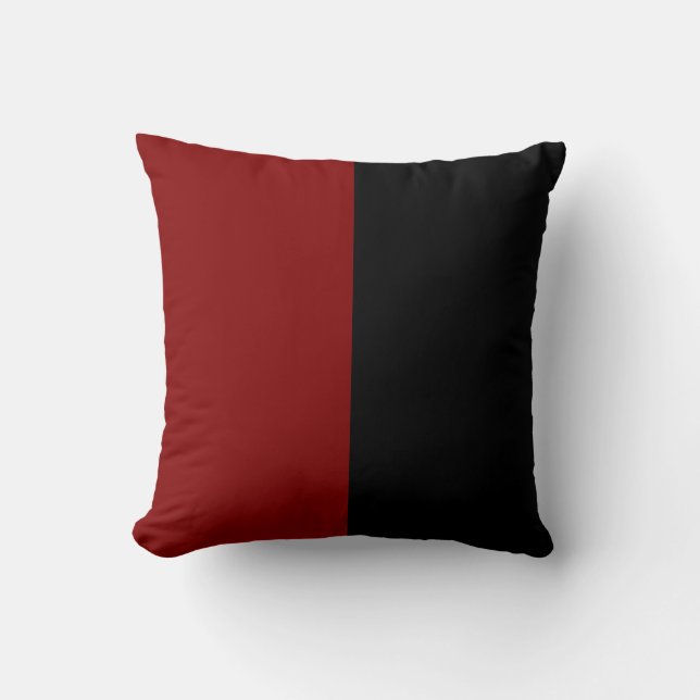 Black and Maroon Split Colour. Cushion (Front)