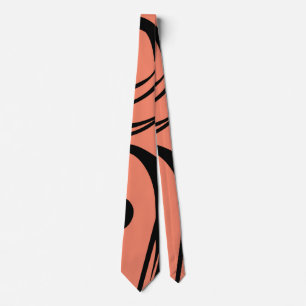 Black And Mediterranean Peach Business Neck Tie