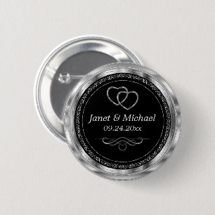 Black and Metallic Silver Template Button