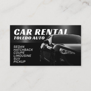 Black and metallic style automotive business card