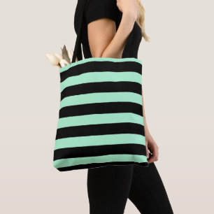Black and Mint Green Tote Bag