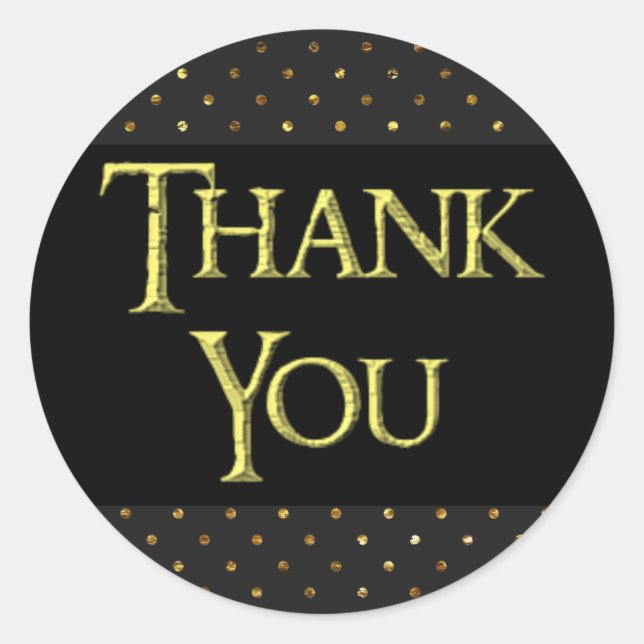 Black and Modern Sleek Thank You Sticker (Front)