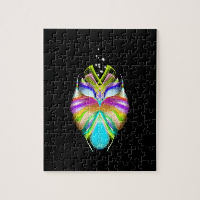 Black and Multicolor Oracle Owl Jigsaw Puzzle (Vertical)