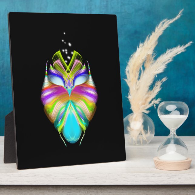 Black and Multicolor Oracle Owl Plaque (Side)