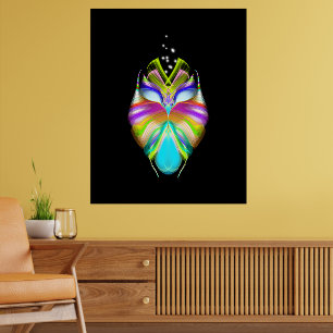 Black and Multicolor Oracle Owl Poster