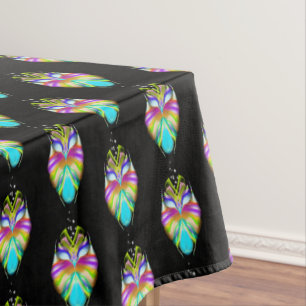 Black and Multicolor Oracle Owl Tablecloth