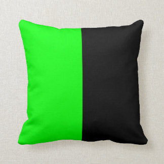 Black and Neon Green Split Colour Cushion