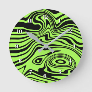 Black and Neon Green Wall Clock