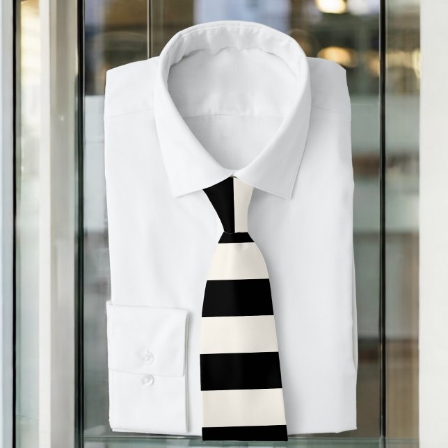 Black and Off-White Referee Stripes Pattern Tie (Creator Uploaded)