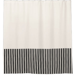 Black and off white stripe Shower Curtain