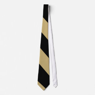 Black and Old Gold Diagonal-Striped Tie