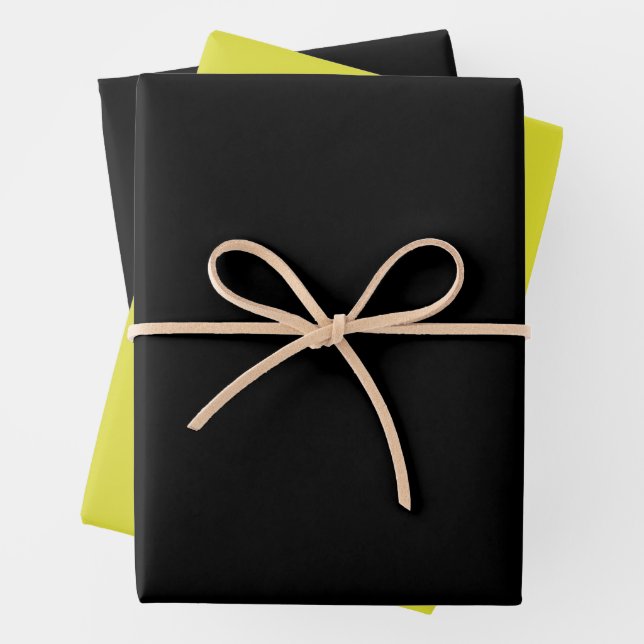 Black and Olive Wrapping Paper Sheet (In situ)