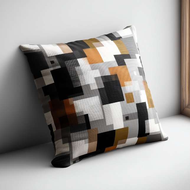 Black and Orange Abstract Pattern Cushion (Creator Uploaded)
