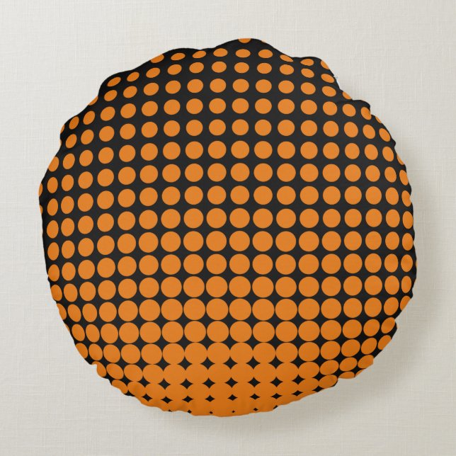 Black and orange abstract pillow (Back)
