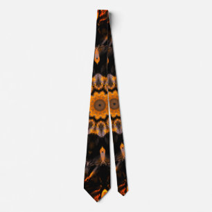 Black and Orange Abstract Tie