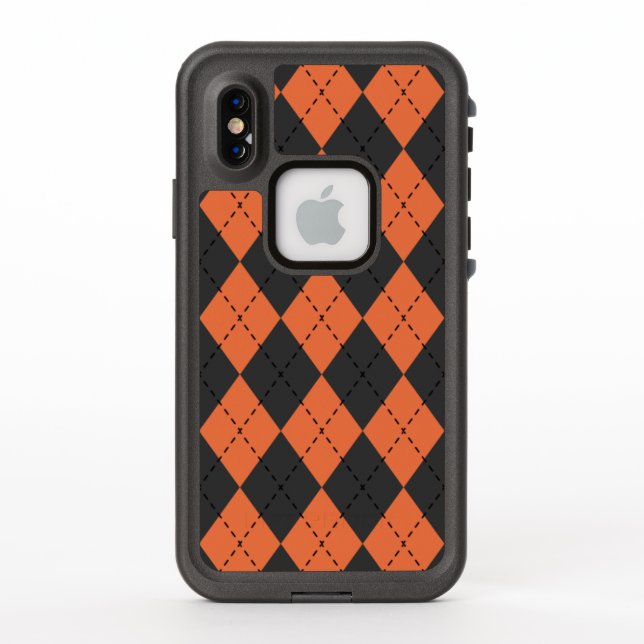 Black and Orange Argyle | Phone Case (Back)