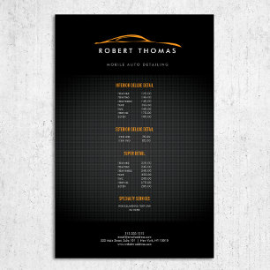 Black and Orange Auto Detailing, Auto Repair Flyer