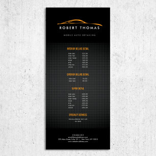 Black and Orange Auto Detailing, Auto Repair Rack Card