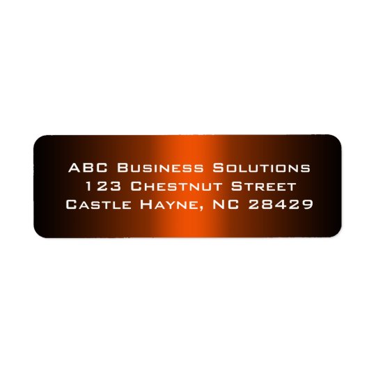 Black and Orange Business Return Address Sticker Return Address Label