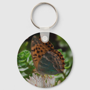 Black and Orange Butterfly with Spots. Key Ring