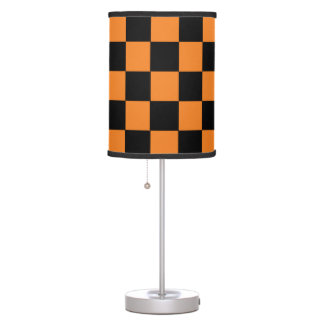 Black And Orange Chequered Table Lamp