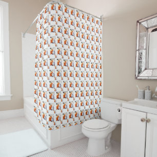 Black and Orange Cute Happy Halloween    Shower Curtain