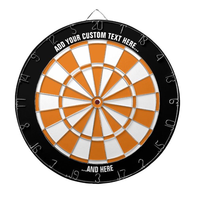 Black and Orange Dartboard with Custom Text (Front)