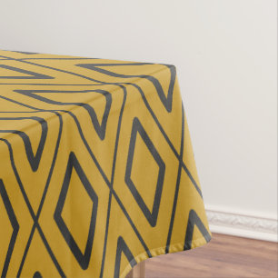 Black and orange dynamic geometric pattern tablecloth