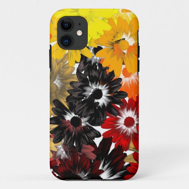 Black and orange floral Case-Mate iPhone case (Back)