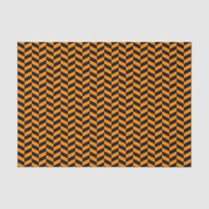 Black and Orange Herringbone Tissue Paper