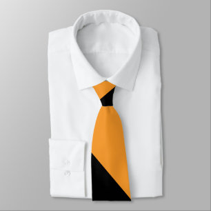 Black and Orange II Broad University Stripe Tie