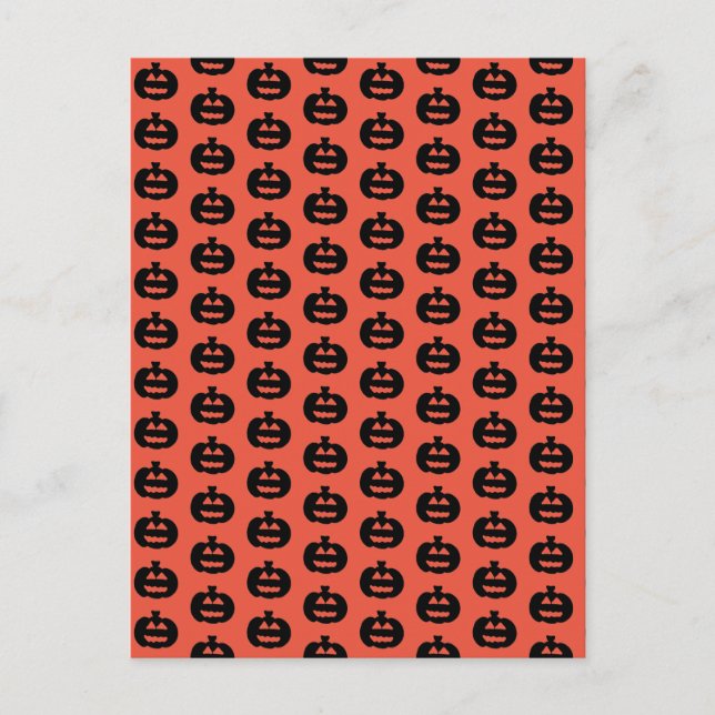 Black and Orange Jack-o-lantern Print Postcard (Front)