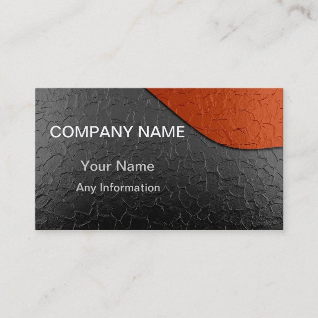Black and Orange Luxury Metallic 4 Business Card (Front)